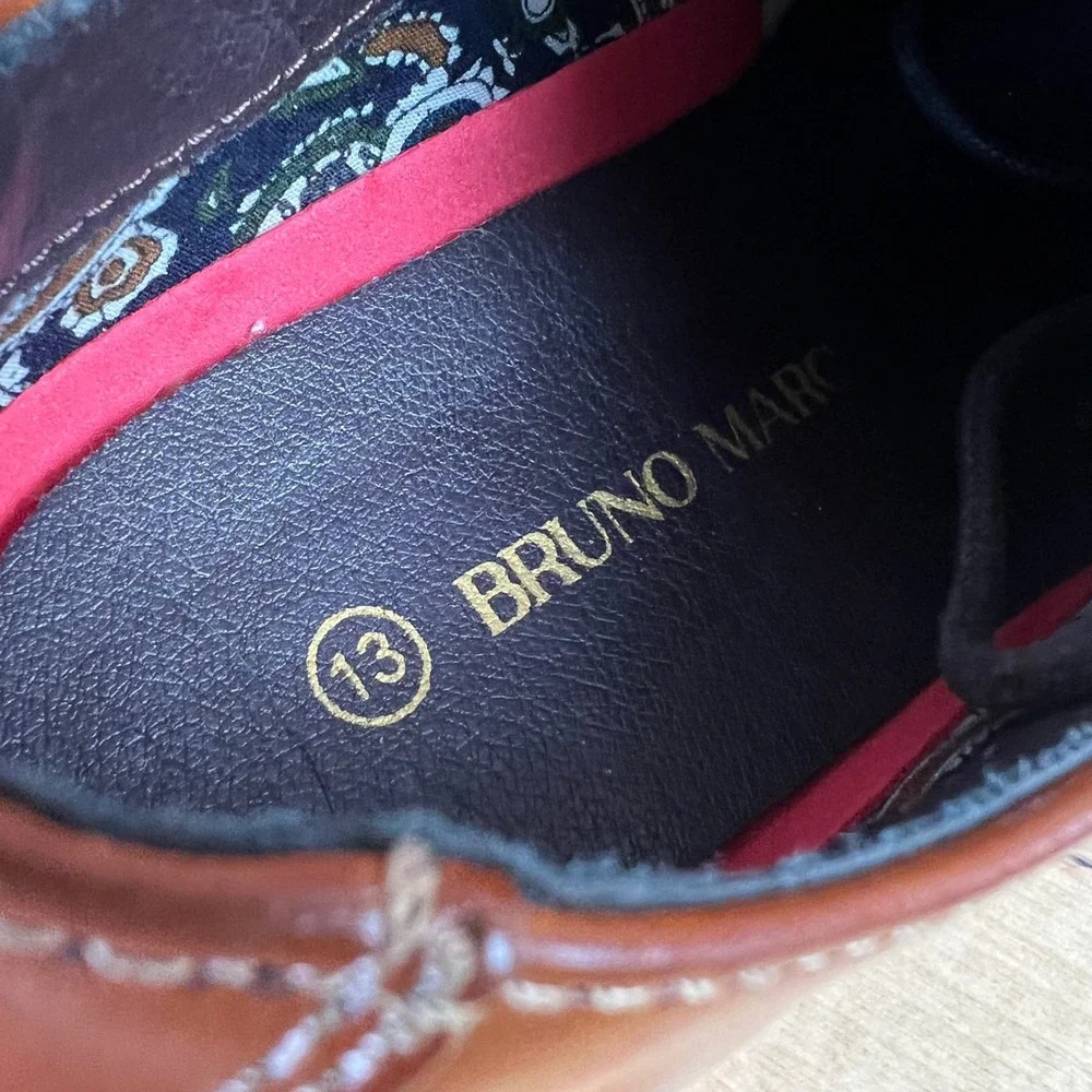Bruno Marc Dress Shoes Oxford Boys Size 13 Brown Cap Toe Lace Up Formal Wedding